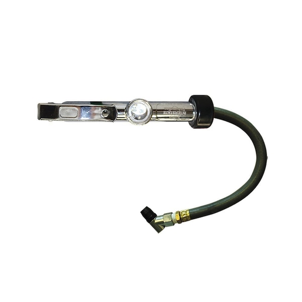Interstate Pneumatics Heavy Duty Bubble Window Inflator 10-120 PSI w/ 12 Inch Rubber Hose Whipend & Angle-In Tapered Chuck TF9135 - main